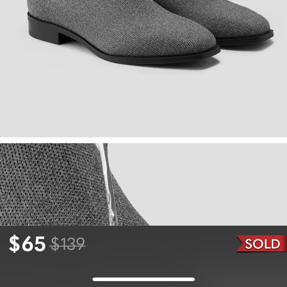 NEW Vivaia Square Toe Water Repellent Ankle Boots (Ryan Pro) Grey Size 40 US 9